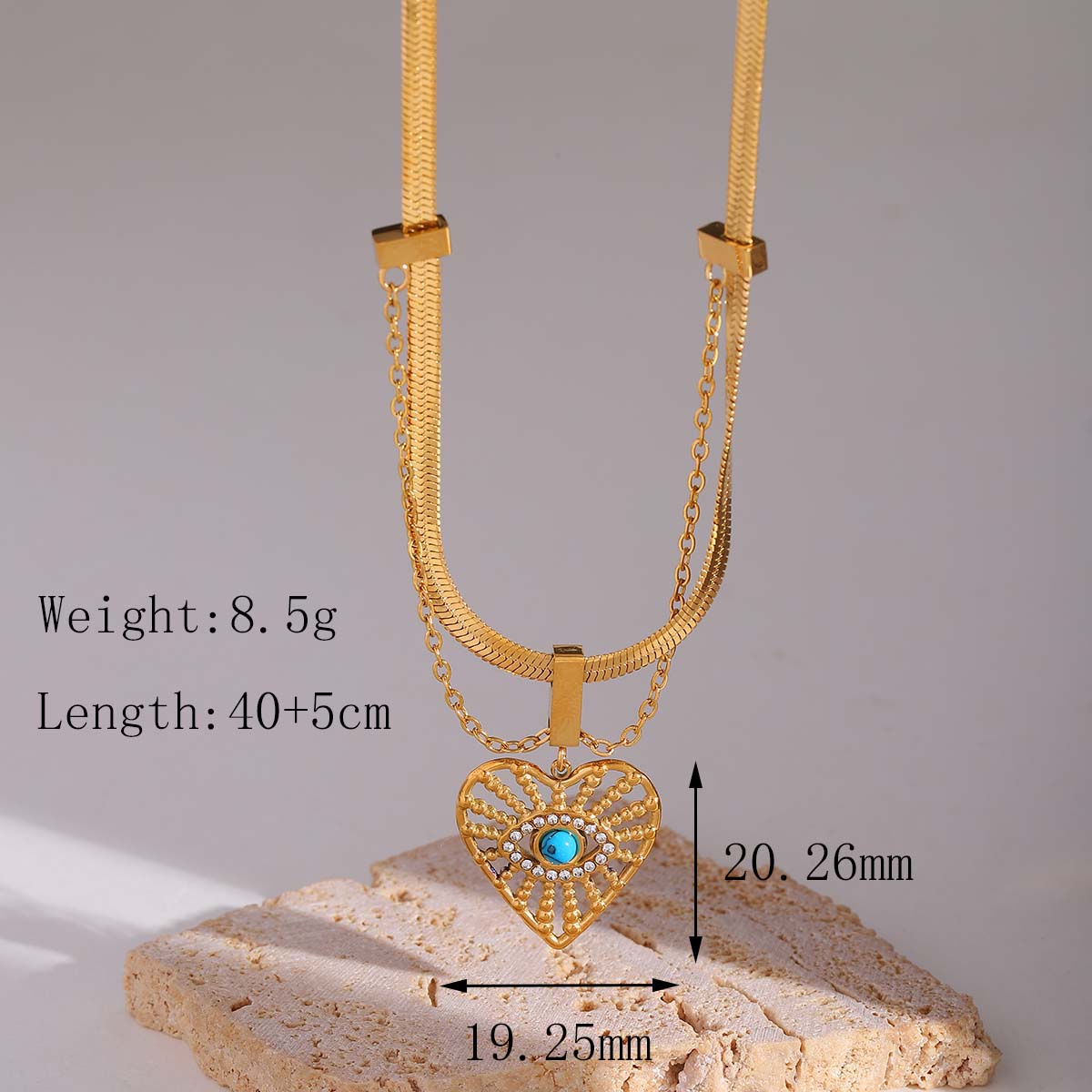 Blue Evil-Eye Snake Necklace