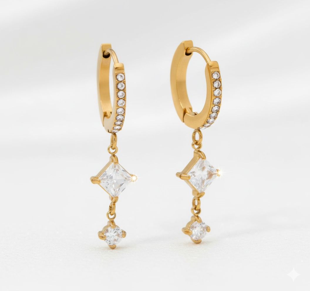 Pavé Diamond Drop Huggies