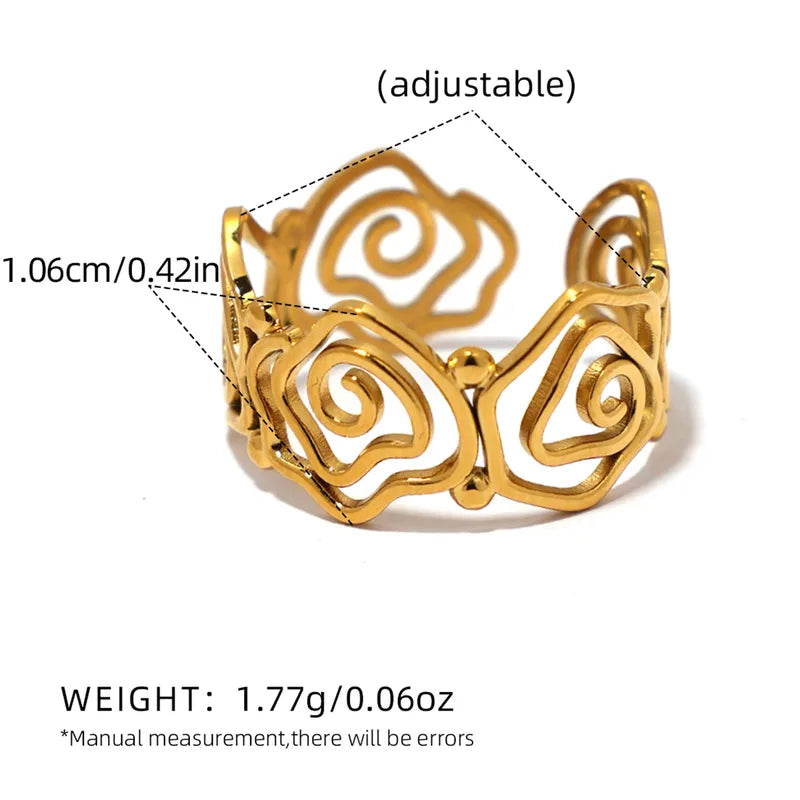 Golden Swirl Statement Ring