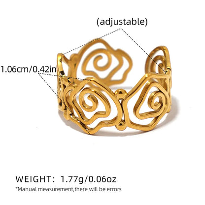 Golden Swirl Statement Ring