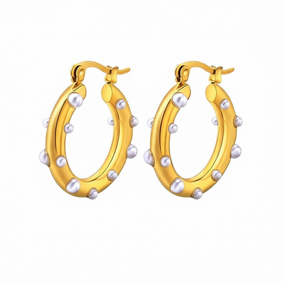 Roma Pearl Hoops