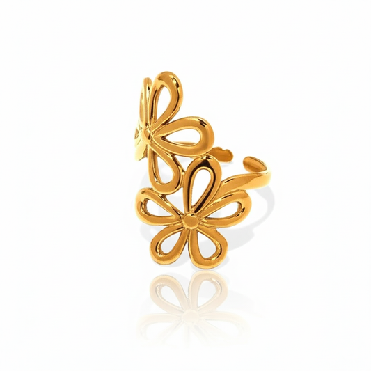 Flower Blossom Open Ring