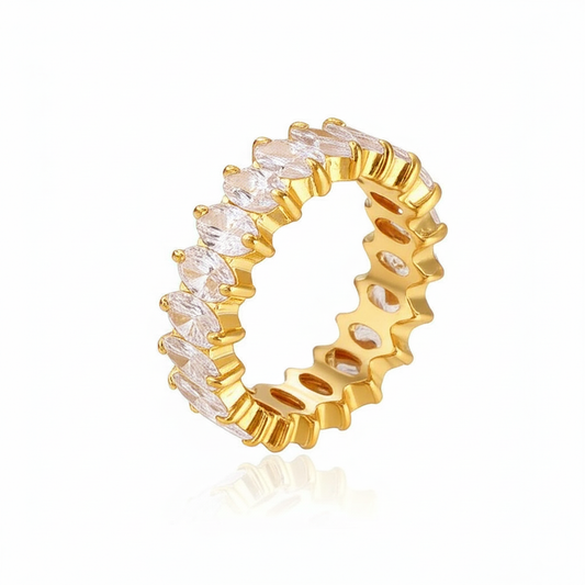 Zircona Glam White Gold Plated Ring