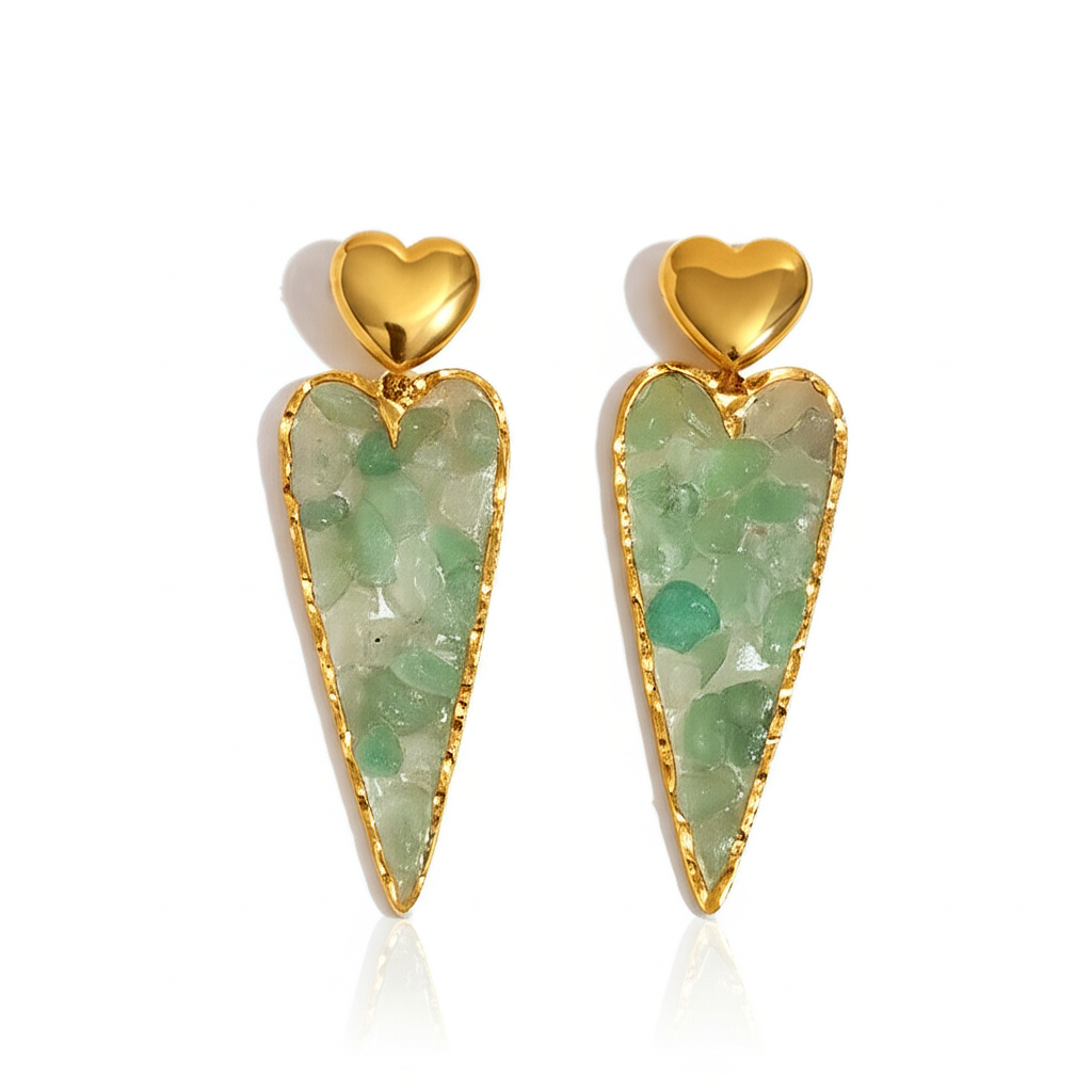 Turquoise Resin Love Earrings