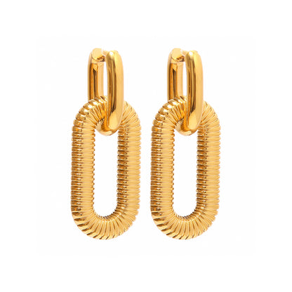 Bold Link Textured Drop Earrings