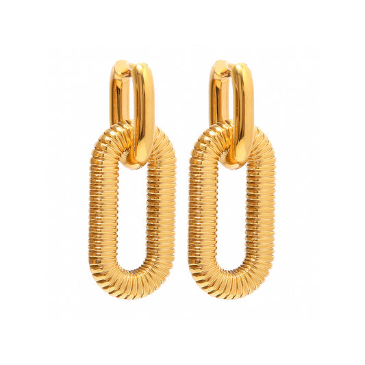 Bold Link Textured Drop Earrings