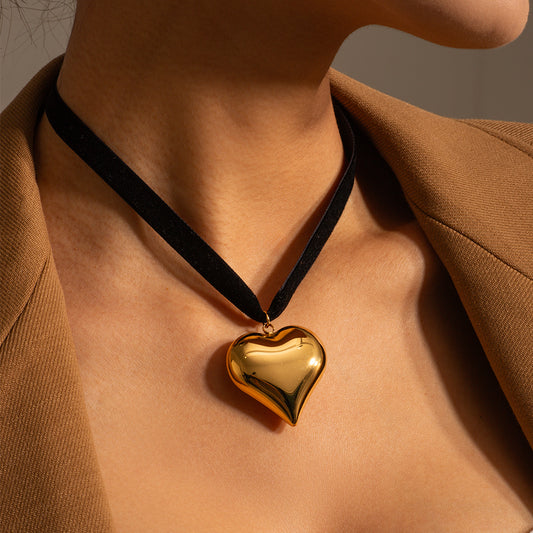 Juliana  Golden Heart 18K Plated Pendant Choker