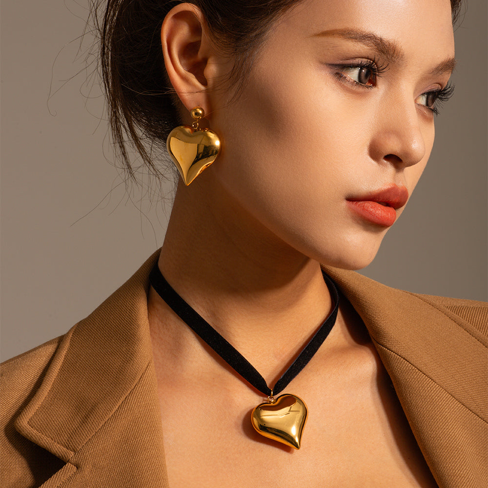 Juliana  Golden Heart 18K Plated Pendant Choker