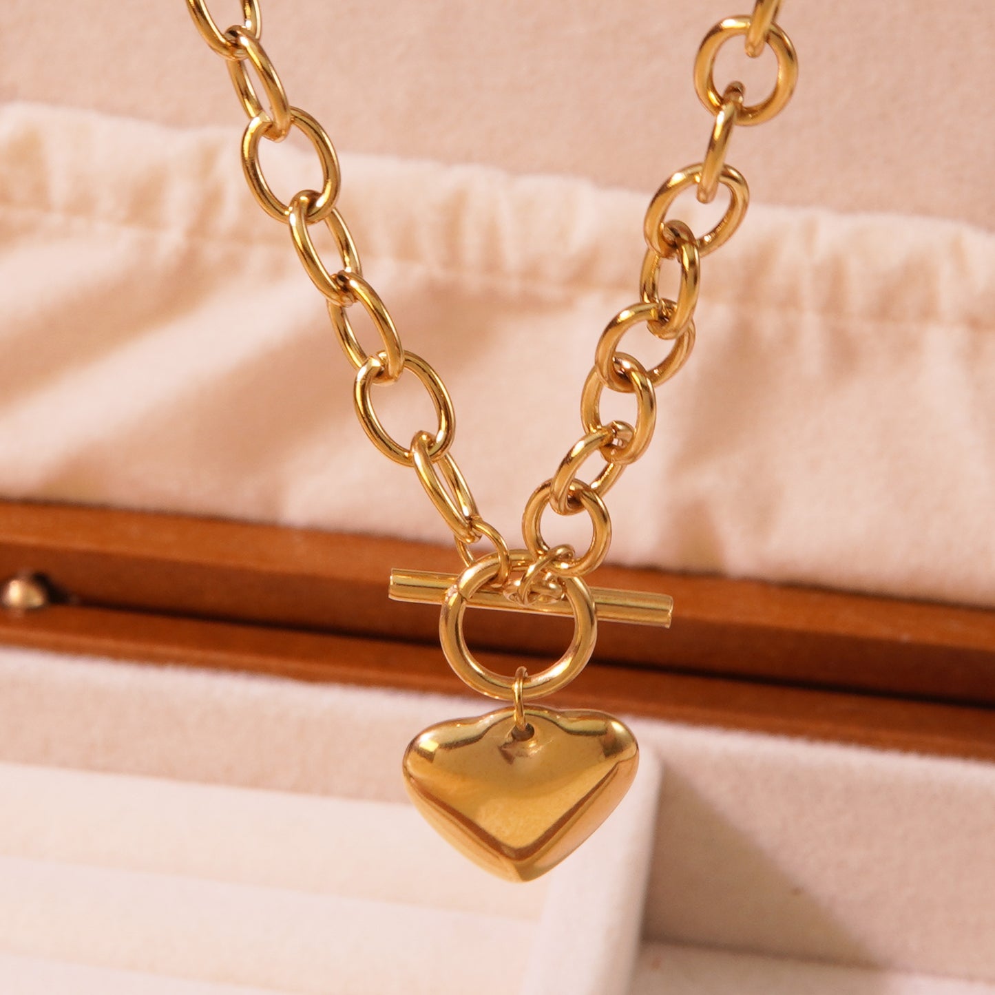 Mariah Heart Cable ChainNecklace