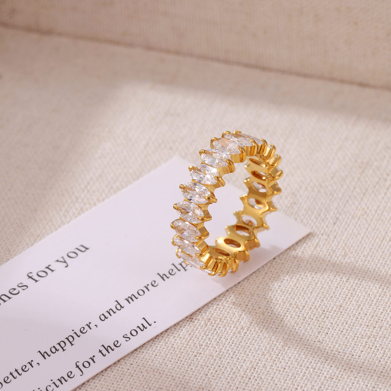Zircona Glam White Gold Plated Ring