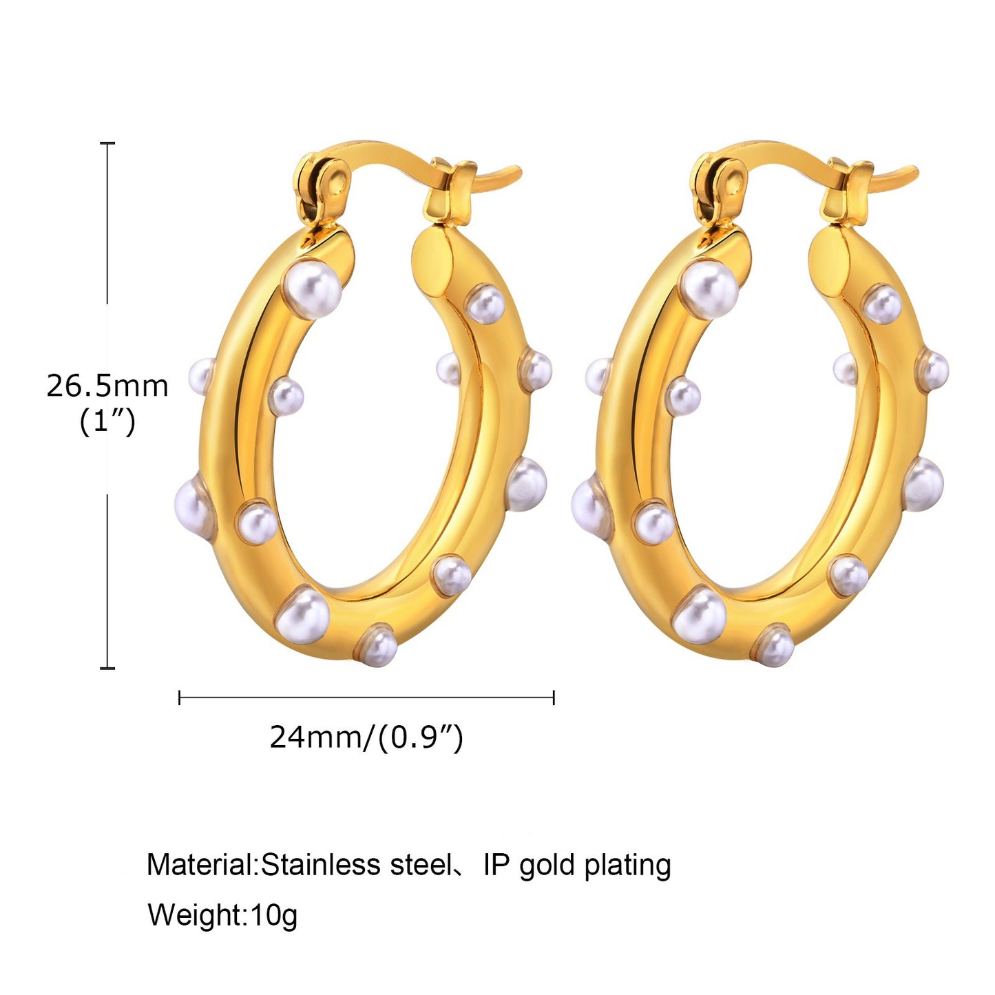 Roma Pearl Hoops