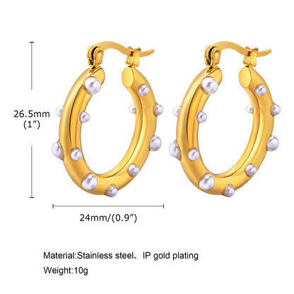 Roma Pearl Hoops