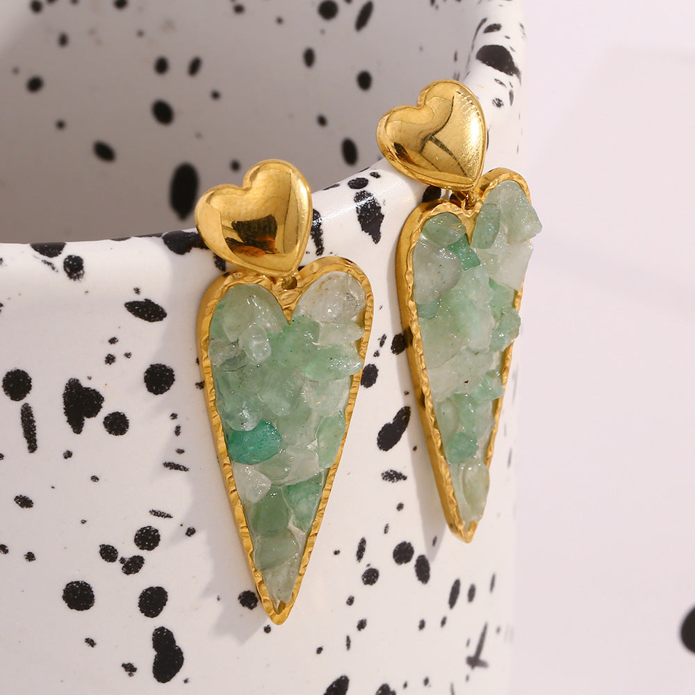 Turquoise Resin Love Earrings