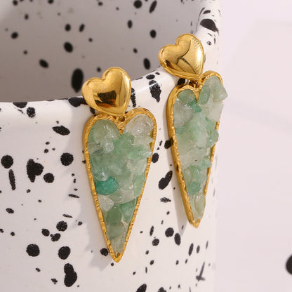 Turquoise Resin Love Earrings