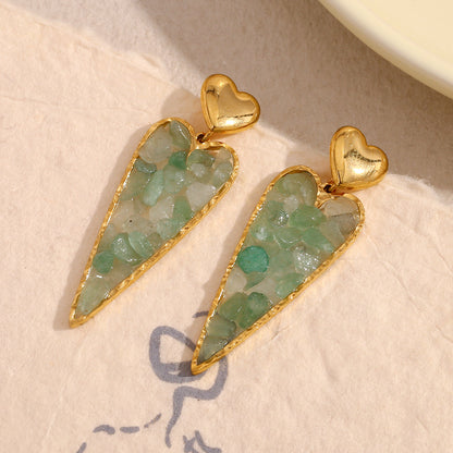 Turquoise Resin Love Earrings