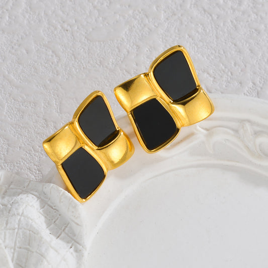 Ella Black and Gold Earrings