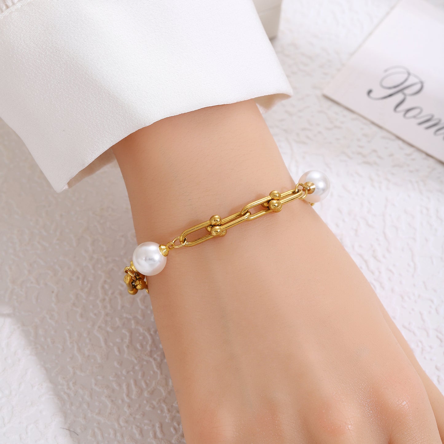 Pearl Paperclip Bracelet