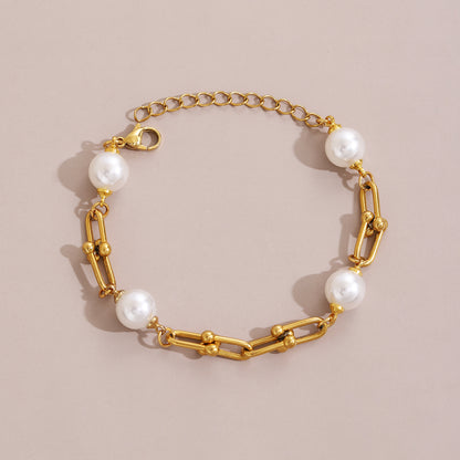 Pearl Paperclip Bracelet