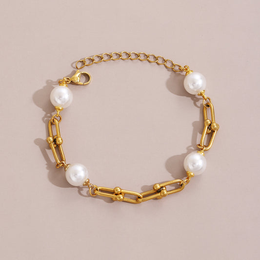 Pearl Paperclip Bracelet