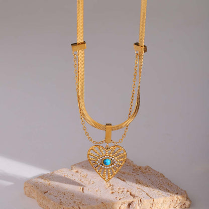 Blue Evil-Eye Snake Necklace
