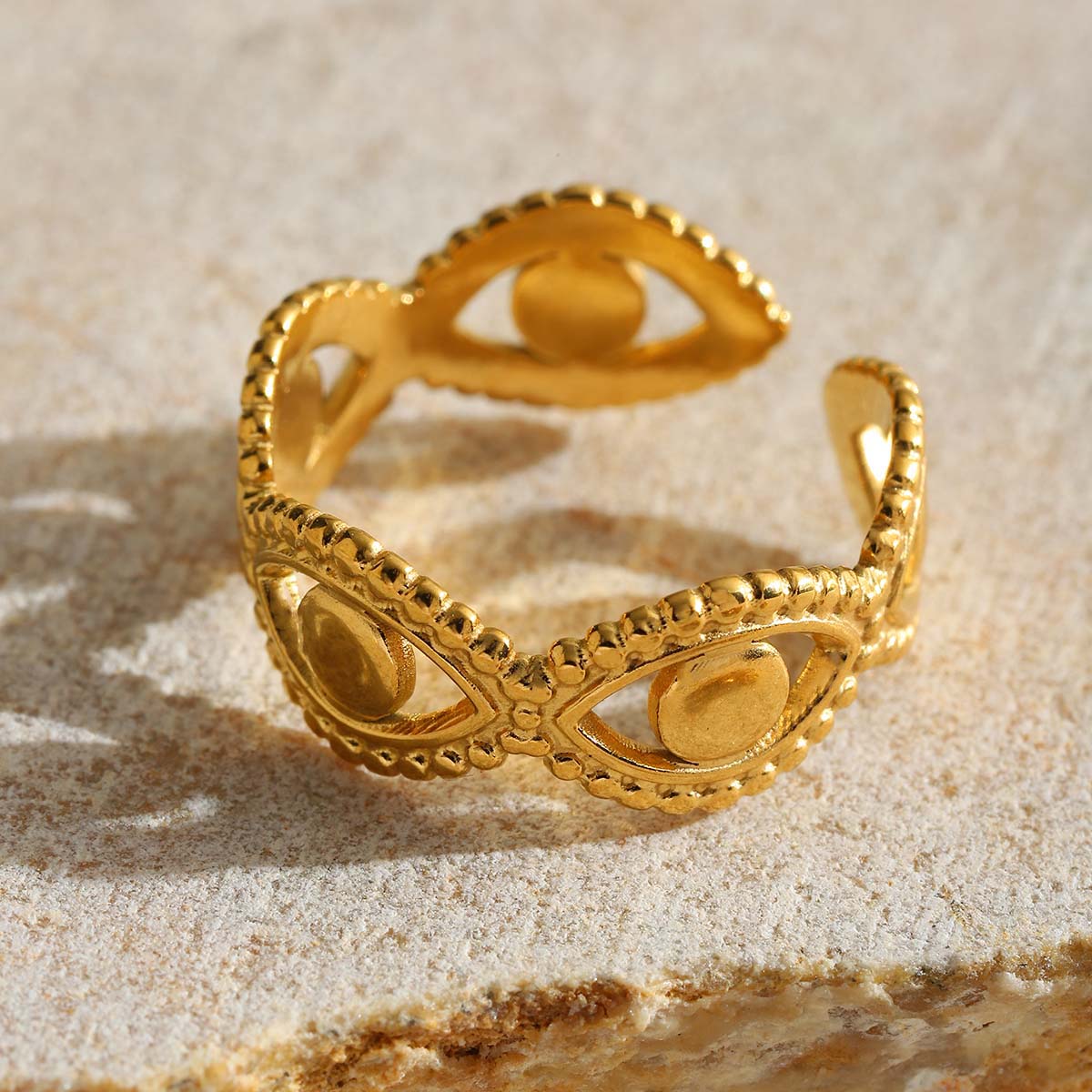 Artistic Geometric Eye Open Ring