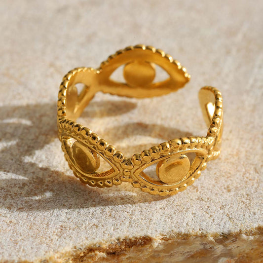 Artistic Geometric Eye Open Ring