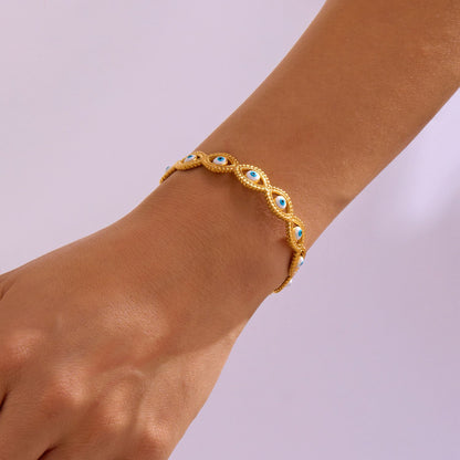 Blue Evil-Eye Infinity Bracelet
