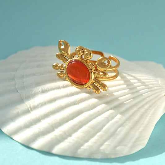 So Crabby Vacation Open Rings