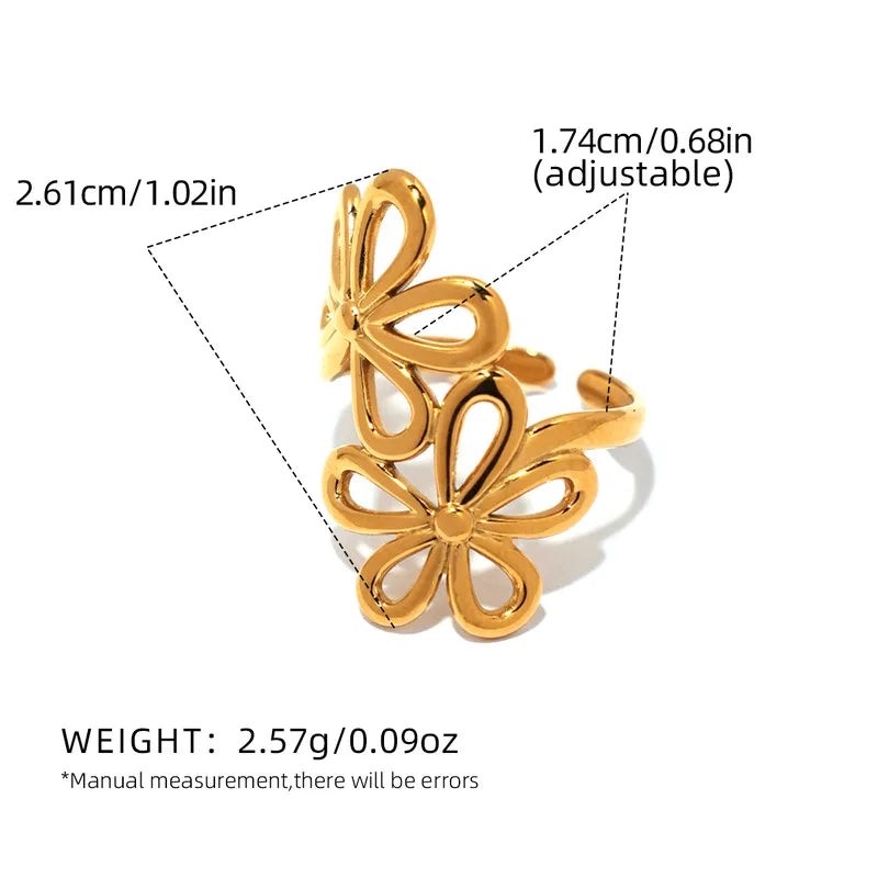 Flower Blossom Open Ring