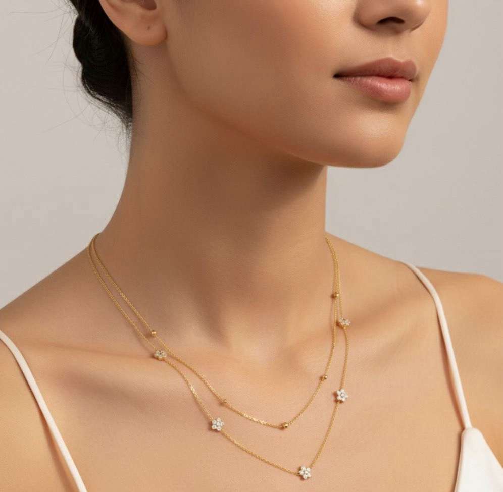 Dainty Blossom Necklace Set