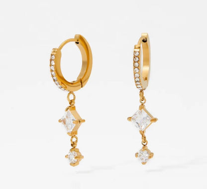 Pavé Diamond Drop Huggies